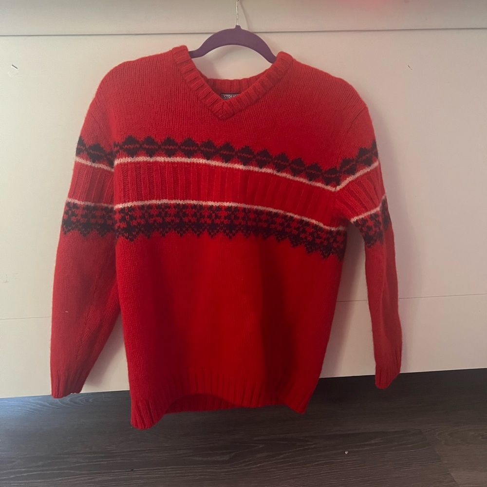Structure Red Knit Sweater